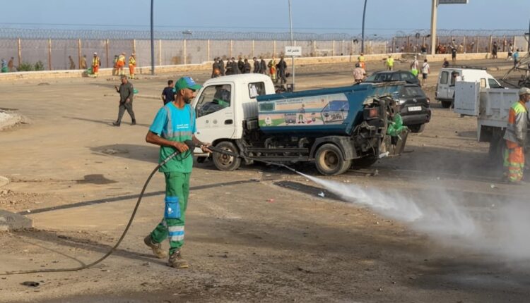  الهدوء يعود إلى معبر سبتة المحتلة.. أوراش تنظيف وحراسة أمنية مشددة